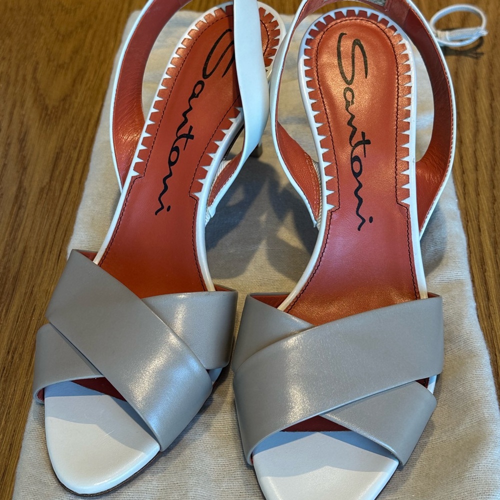 Santoni Women's Sandals in Gray and White